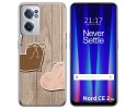 Funda Silicona para Oneplus Nord CE 2 5G diseño Corazones Madera Dibujos