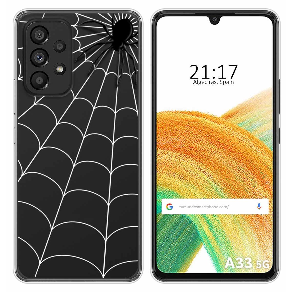 Funda Silicona Transparente para Samsung Galaxy A33 5G diseño Araña Dibujos