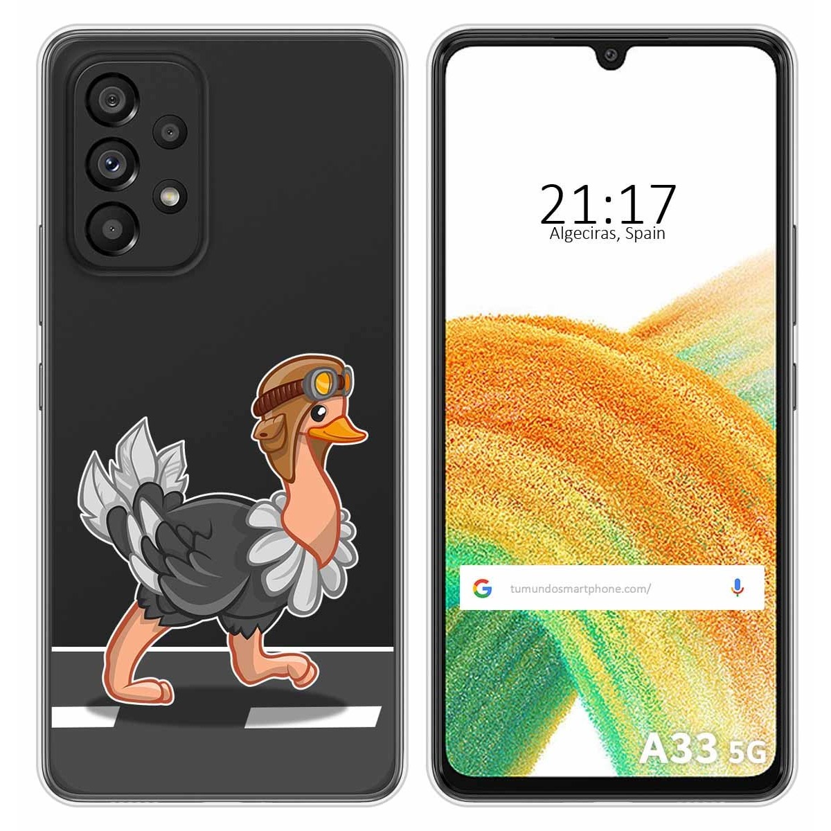 Funda Silicona Transparente para Samsung Galaxy A33 5G diseño Avestruz Dibujos