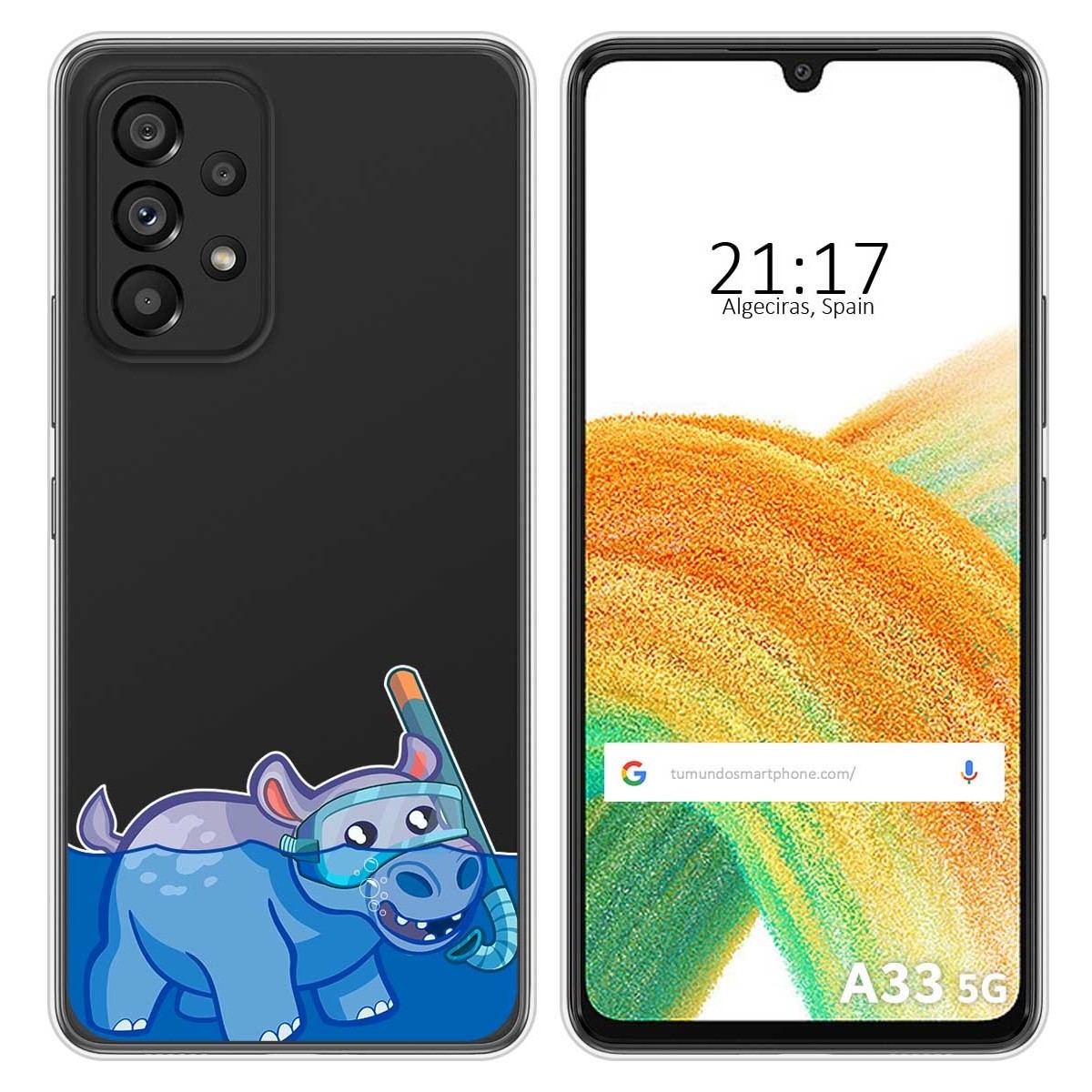 Funda Silicona Transparente para Samsung Galaxy A33 5G diseño Hipo Dibujos