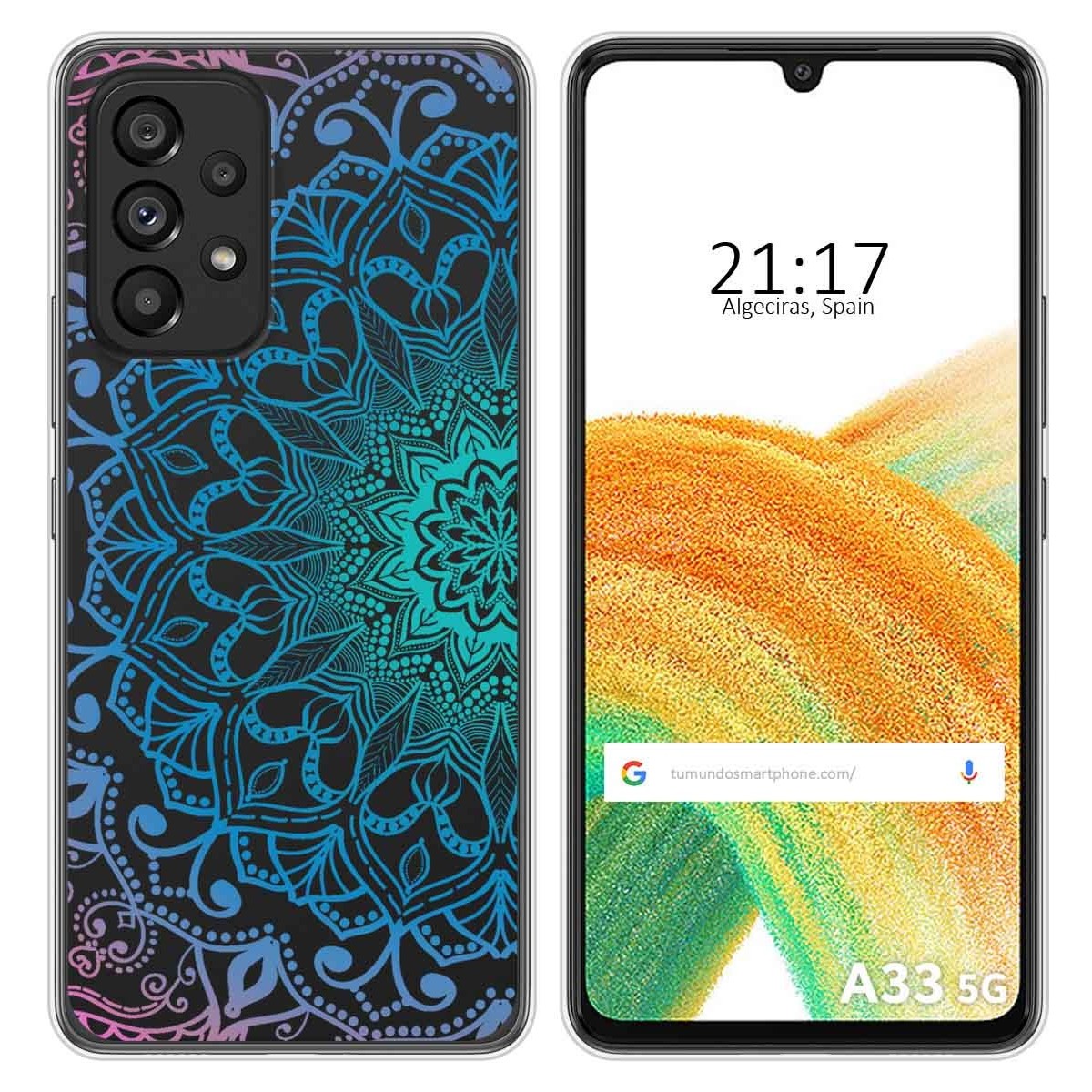 Funda Silicona Transparente para Samsung Galaxy A33 5G diseño Mandala Dibujos