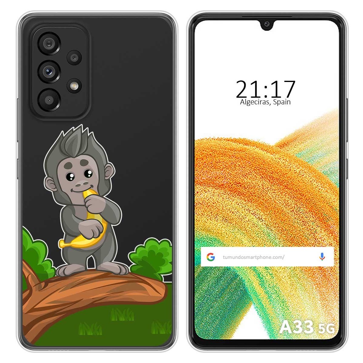Funda Silicona Transparente para Samsung Galaxy A33 5G diseño Mono Dibujos