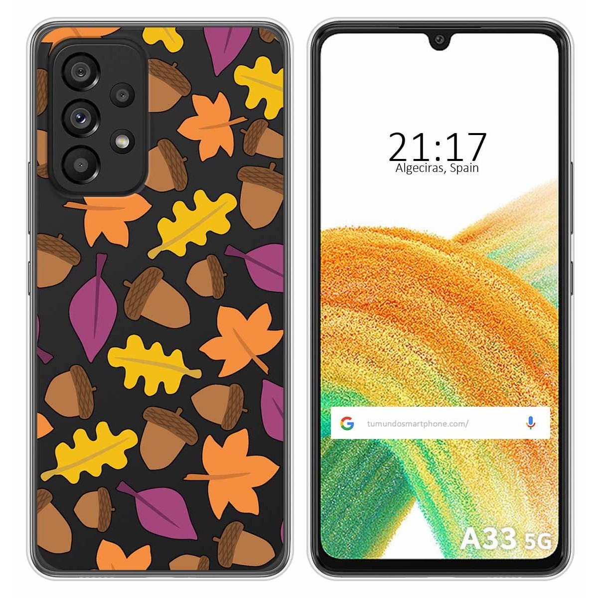 Funda Silicona Transparente para Samsung Galaxy A33 5G diseño Otoño Dibujos