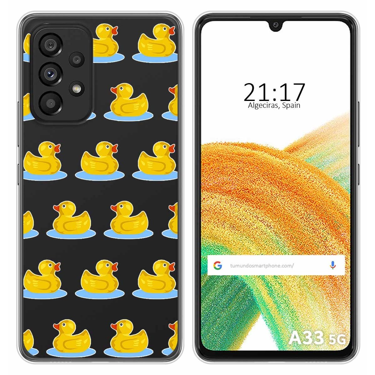 Funda Silicona Transparente para Samsung Galaxy A33 5G diseño Pato Dibujos
