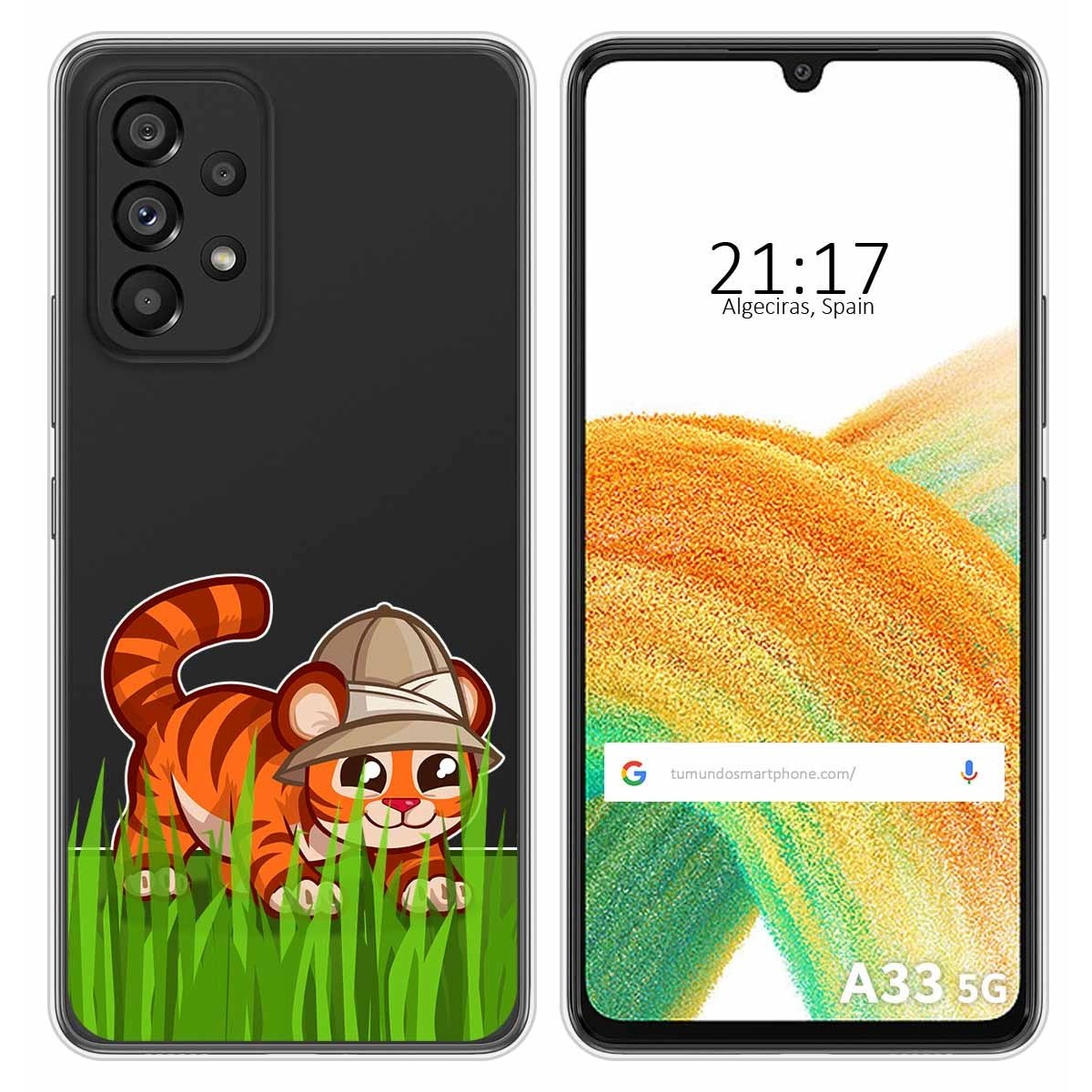 Funda Silicona Transparente para Samsung Galaxy A33 5G diseño Tigre Dibujos