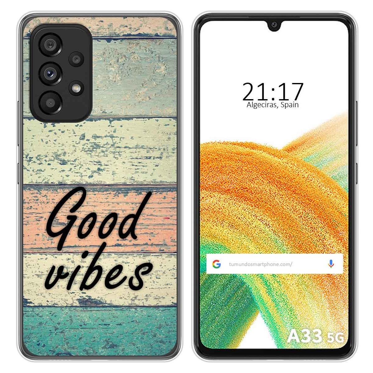 Funda Silicona para Samsung Galaxy A33 5G diseño Madera 01 Dibujos