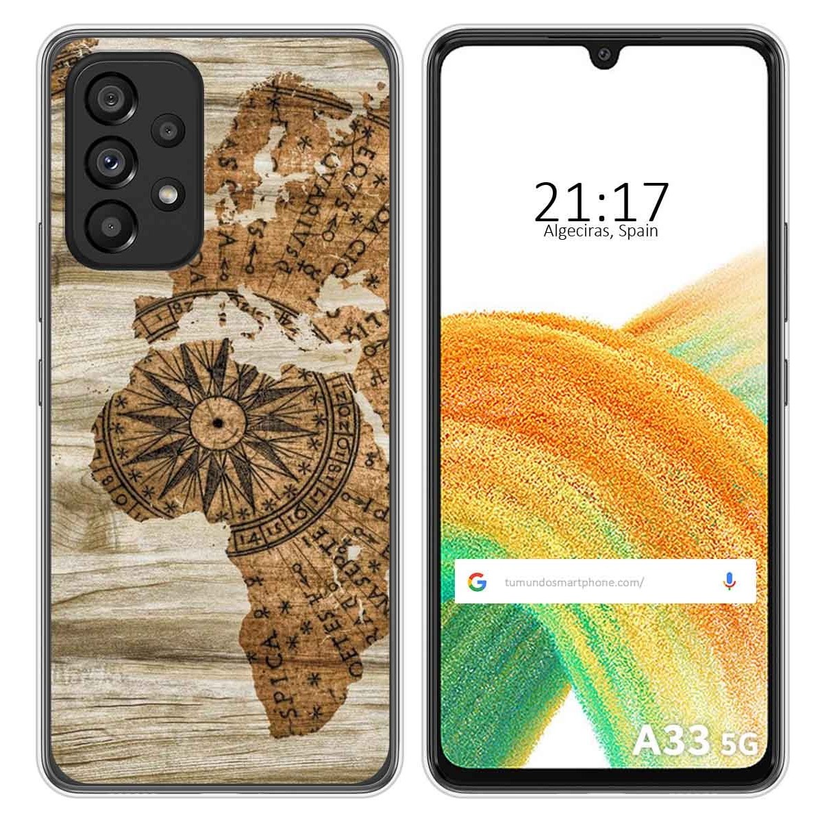 Funda Silicona para Samsung Galaxy A33 5G diseño Madera 07 Dibujos