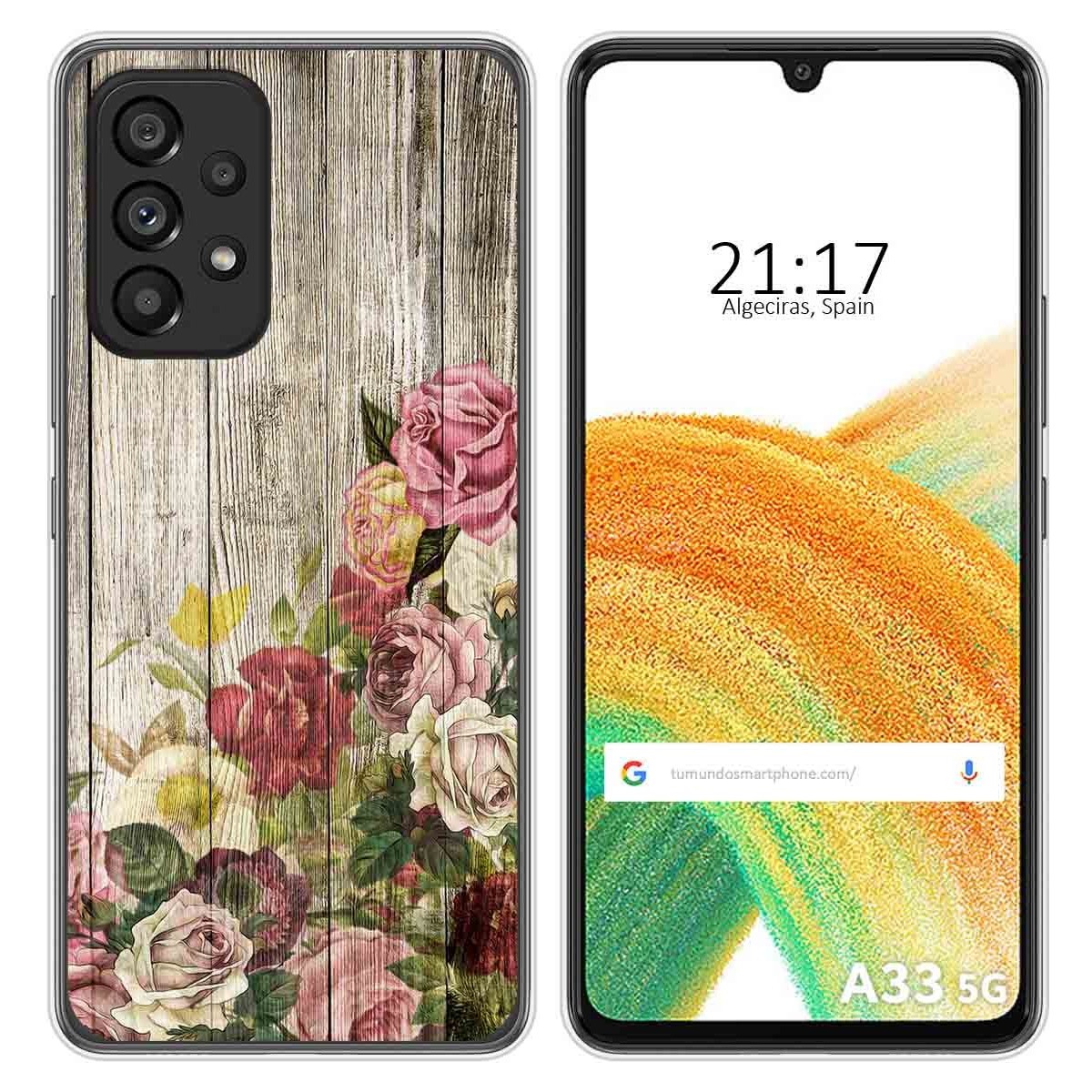 Funda Silicona para Samsung Galaxy A33 5G diseño Madera 08 Dibujos