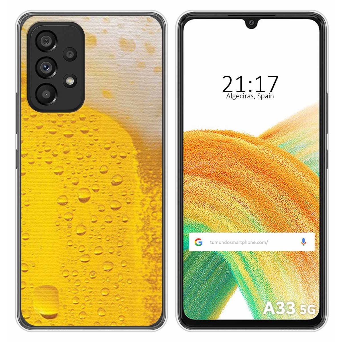 Funda Silicona para Samsung Galaxy A33 5G diseño Cerveza Dibujos