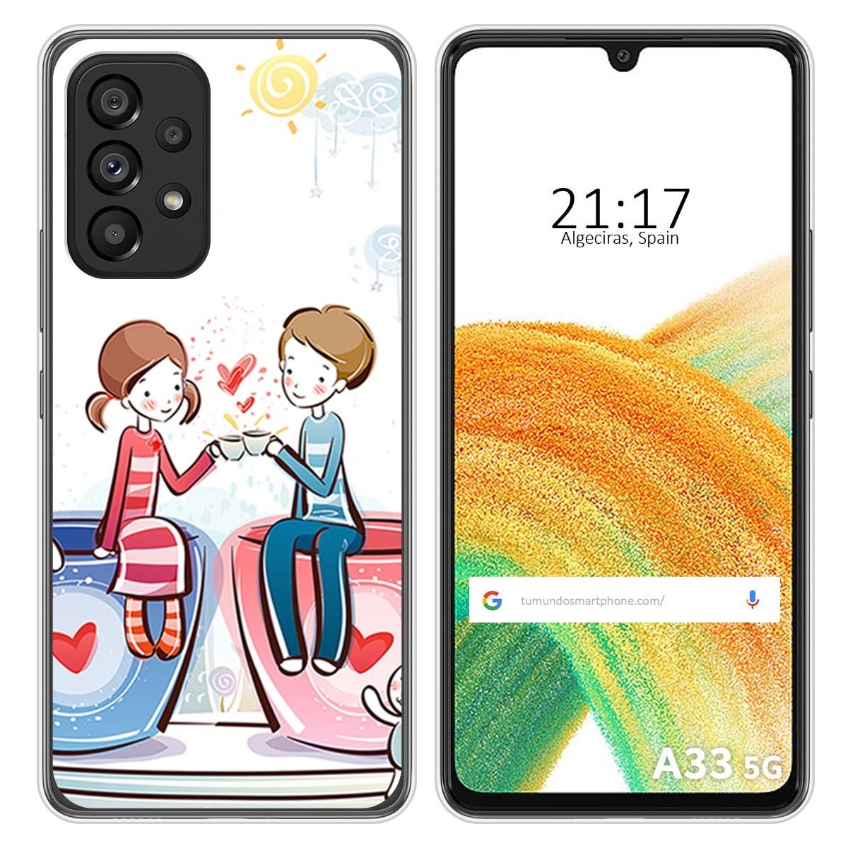 Funda Silicona para Samsung Galaxy A33 5G diseño Café Dibujos