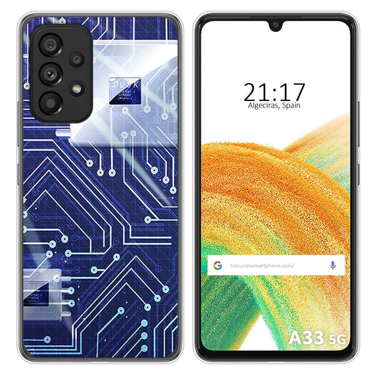 Funda Silicona para Samsung Galaxy A33 5G diseño Circuito Dibujos