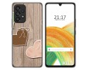 Funda Silicona para Samsung Galaxy A33 5G diseño Corazones Madera Dibujos