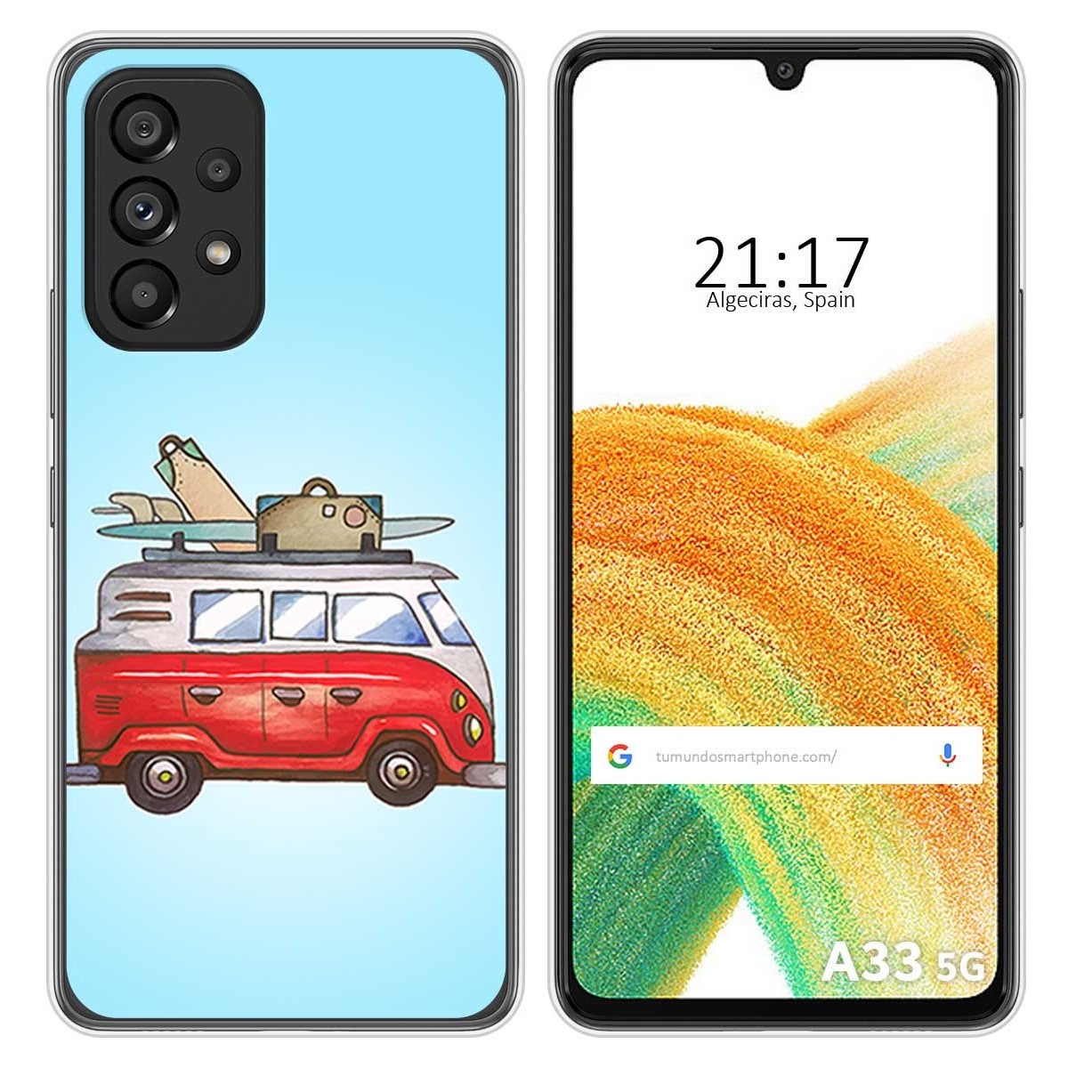 Funda Silicona para Samsung Galaxy A33 5G diseño Furgoneta Dibujos
