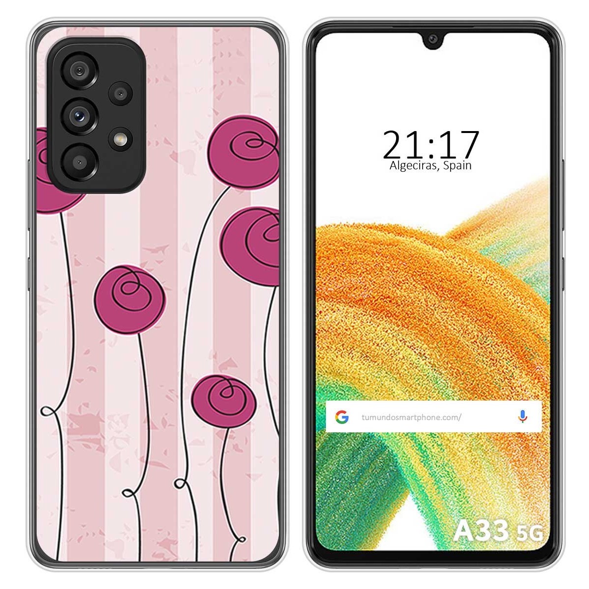 Funda Silicona para Samsung Galaxy A33 5G diseño Flores Vintage Dibujos