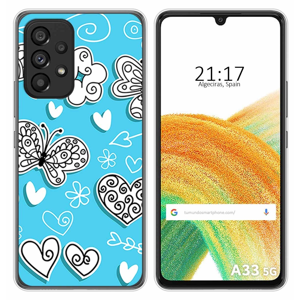 Funda Silicona para Samsung Galaxy A33 5G diseño Mariposas Dibujos