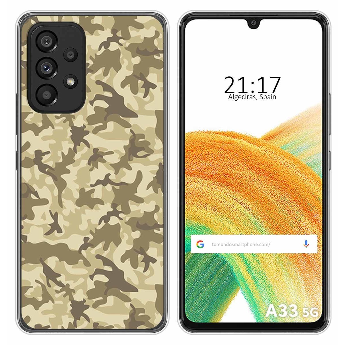 Funda Silicona para Samsung Galaxy A33 5G diseño Sand Camuflaje Dibujos