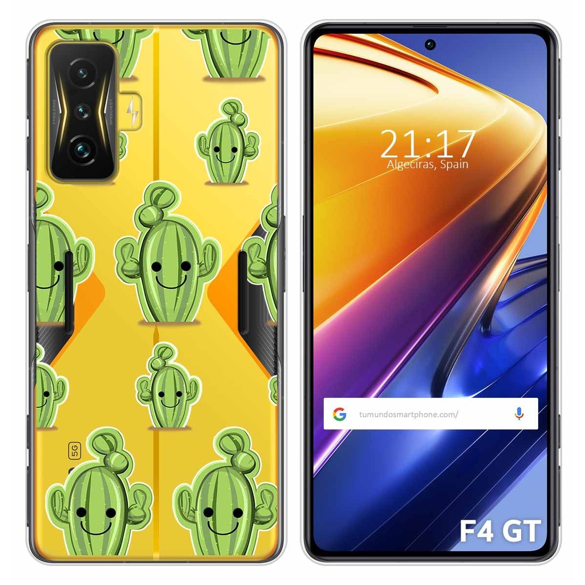 Funda Silicona Transparente para Xiaomi POCO F4 GT 5G diseño Cactus Dibujos