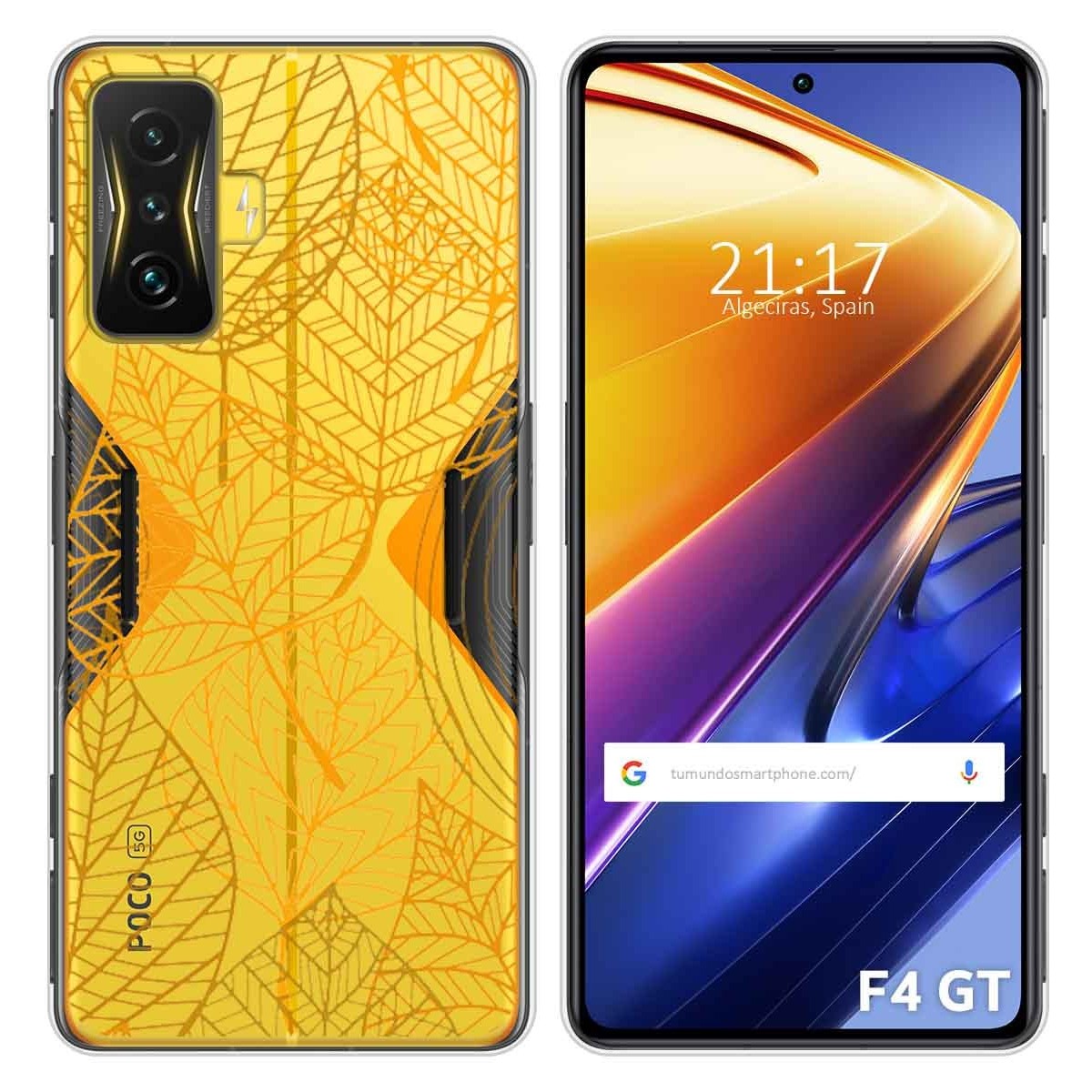Funda Silicona Transparente para Xiaomi POCO F4 GT 5G diseño Hojas Dibujos