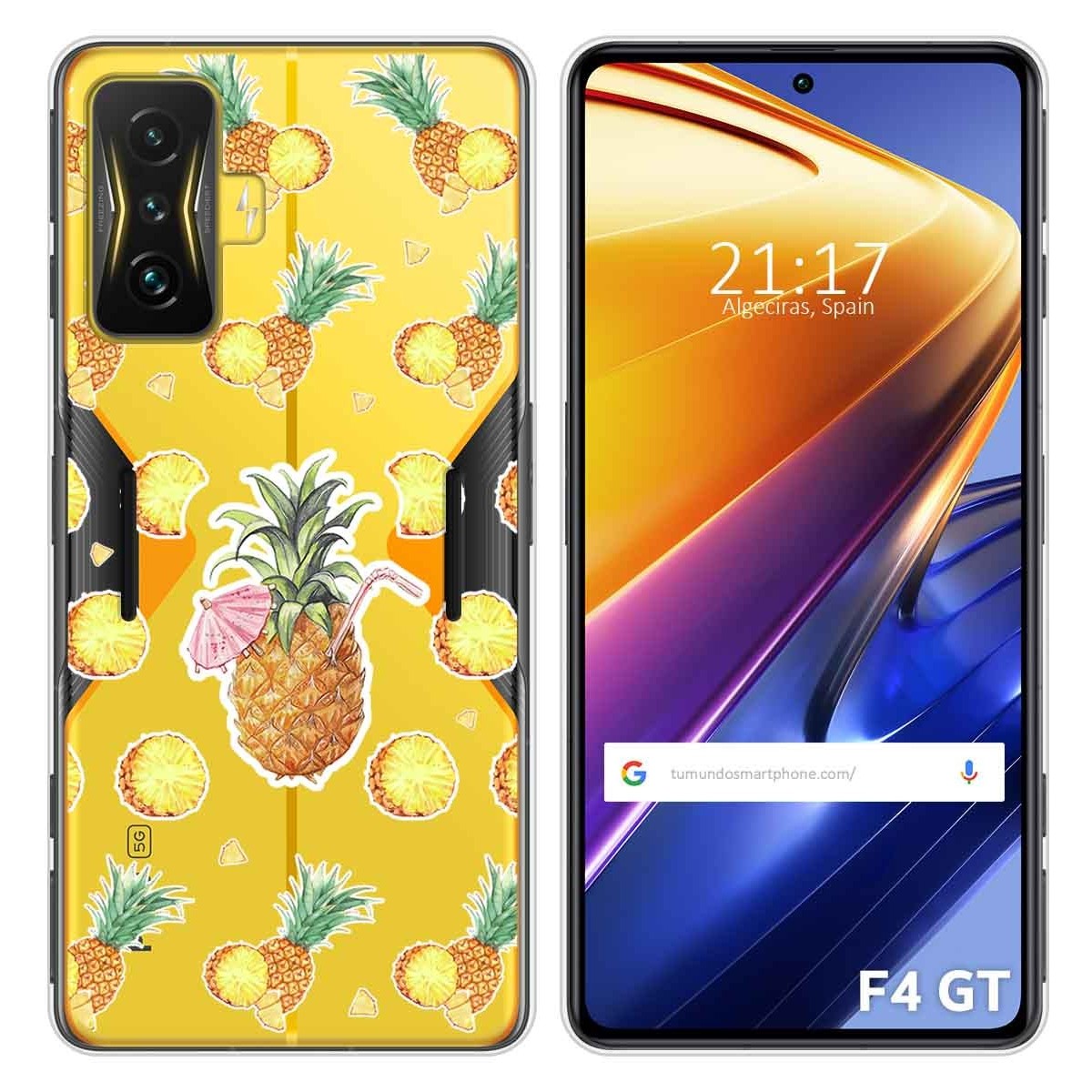 Funda Silicona Transparente para Xiaomi POCO F4 GT 5G diseño Piña Dibujos