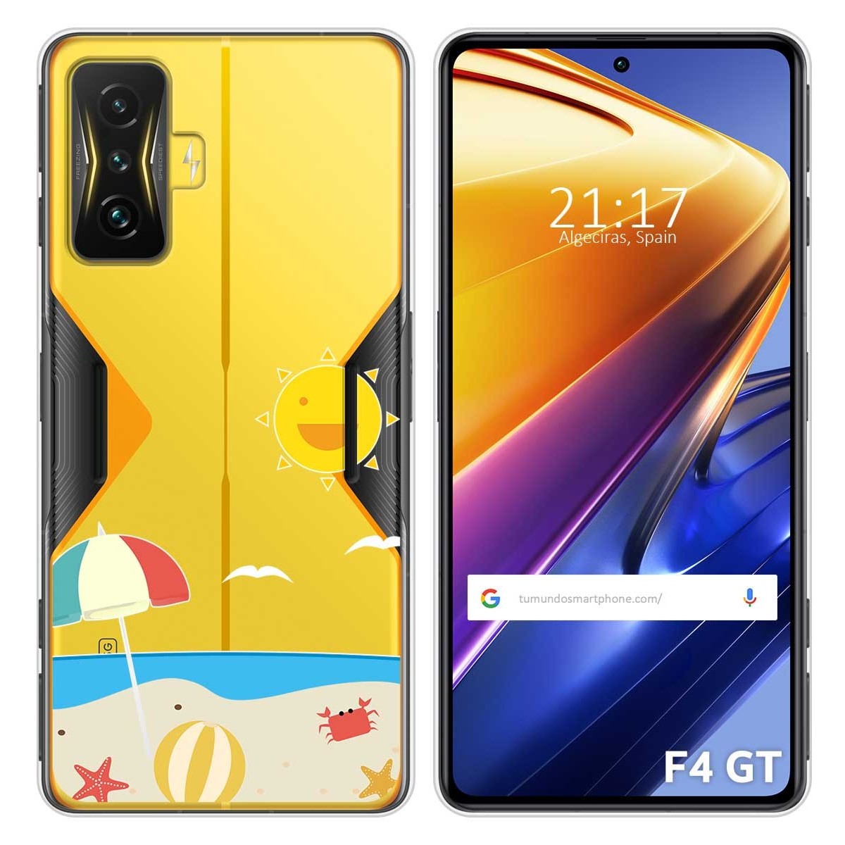 Funda Silicona Transparente para Xiaomi POCO F4 GT 5G diseño Playa Dibujos