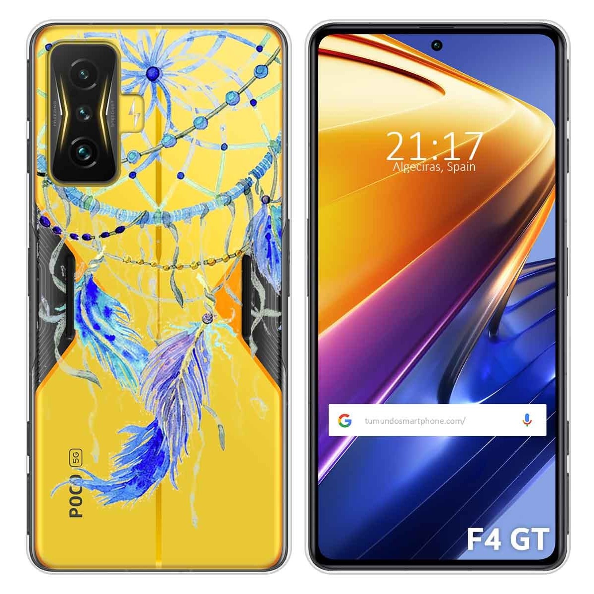Funda Silicona Transparente para Xiaomi POCO F4 GT 5G diseño Plumas Dibujos
