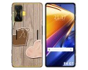 Funda Silicona para Xiaomi POCO F4 GT 5G diseño Corazones Madera Dibujos