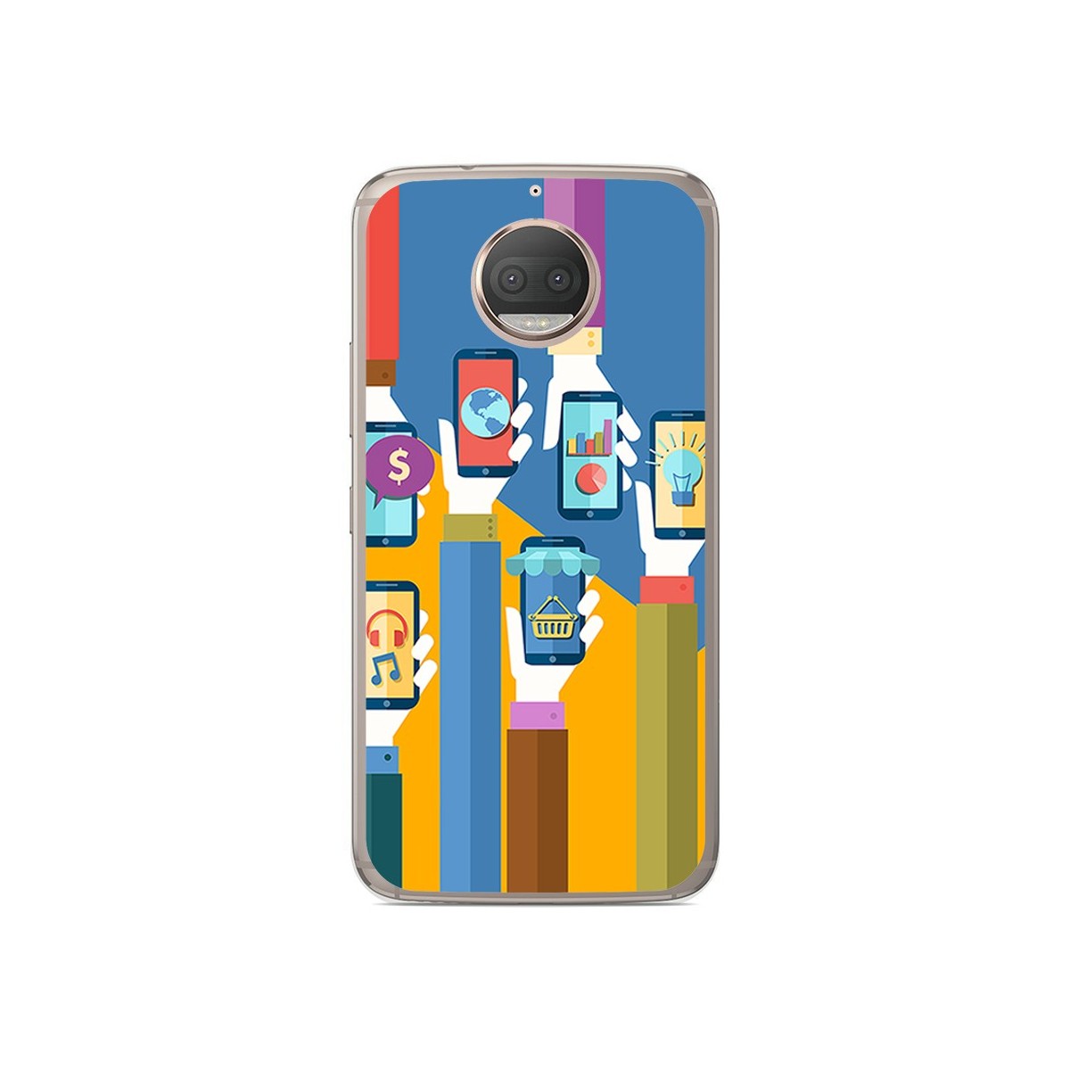 Funda Gel Tpu para Motorola Moto G5S Plus Diseño Apps Dibujos