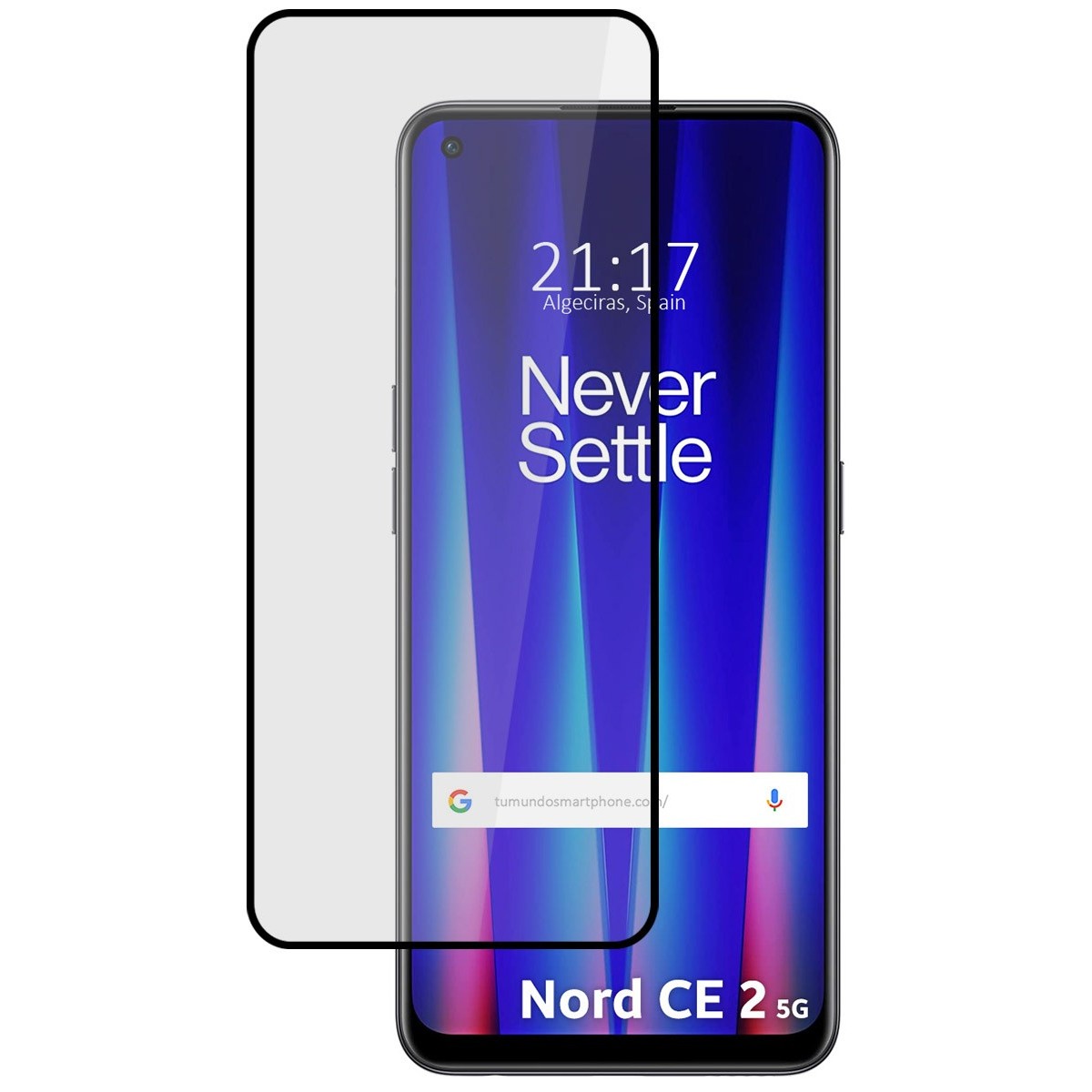 Protector Cristal Templado Completo 5D Full Glue Negro para Oneplus Nord CE 2 5G Vidrio