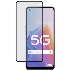 Protector Cristal Templado Completo 5D Full Glue Negro para Oppo A96 5G Vidrio