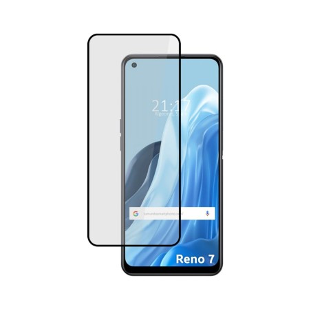 Protector Cristal Templado Completo 5D Full Glue Negro para Oppo Reno 7 4G Vidrio