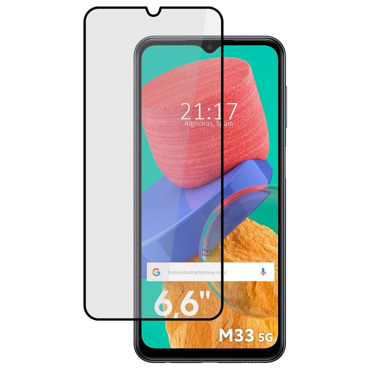 Protector Cristal Templado Completo 5D Full Glue Negro para Samsung Galaxy M33 5G Vidrio