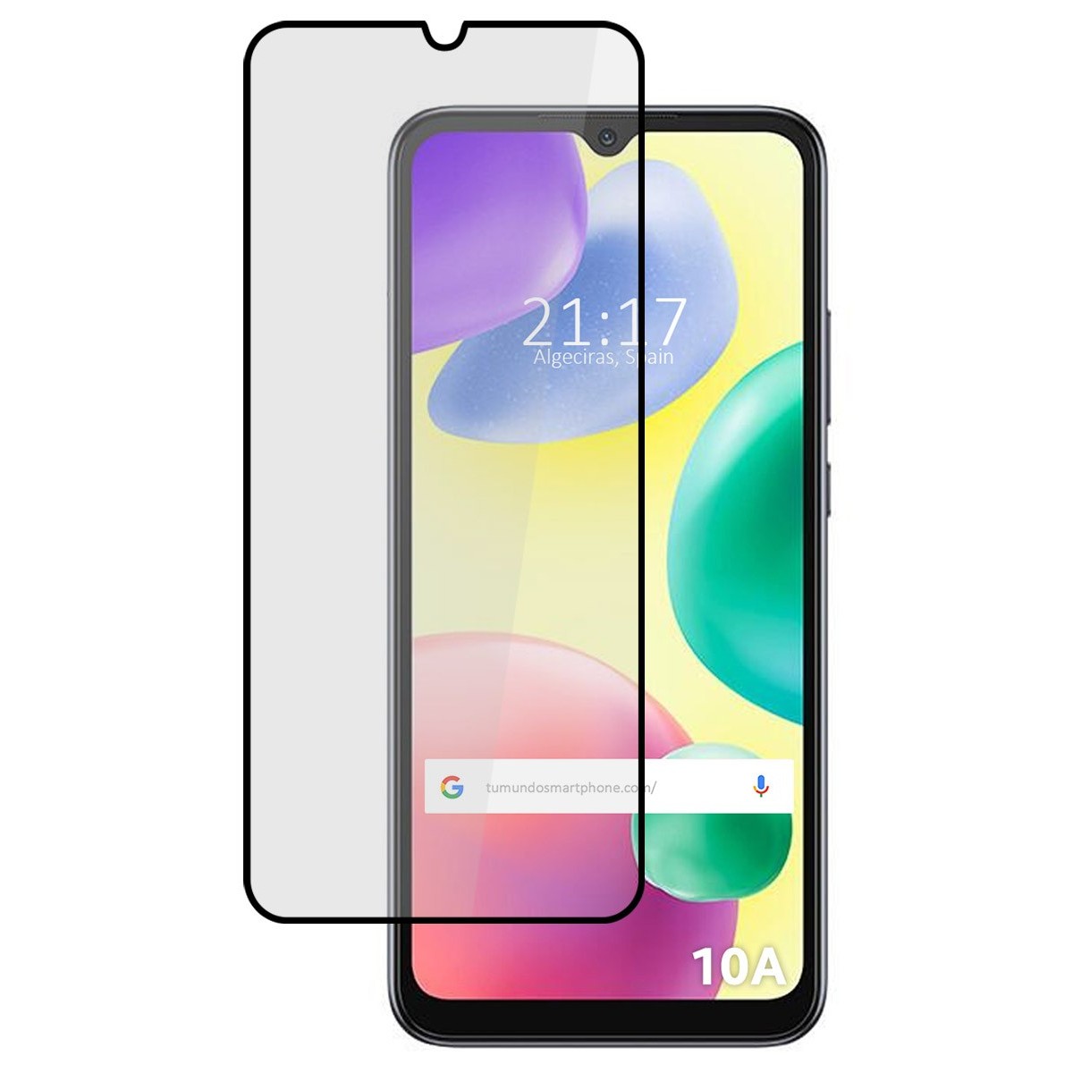 Protector Cristal Templado Completo 5D Full Glue Negro compatible con Xiaomi Redmi 10A Vidrio
