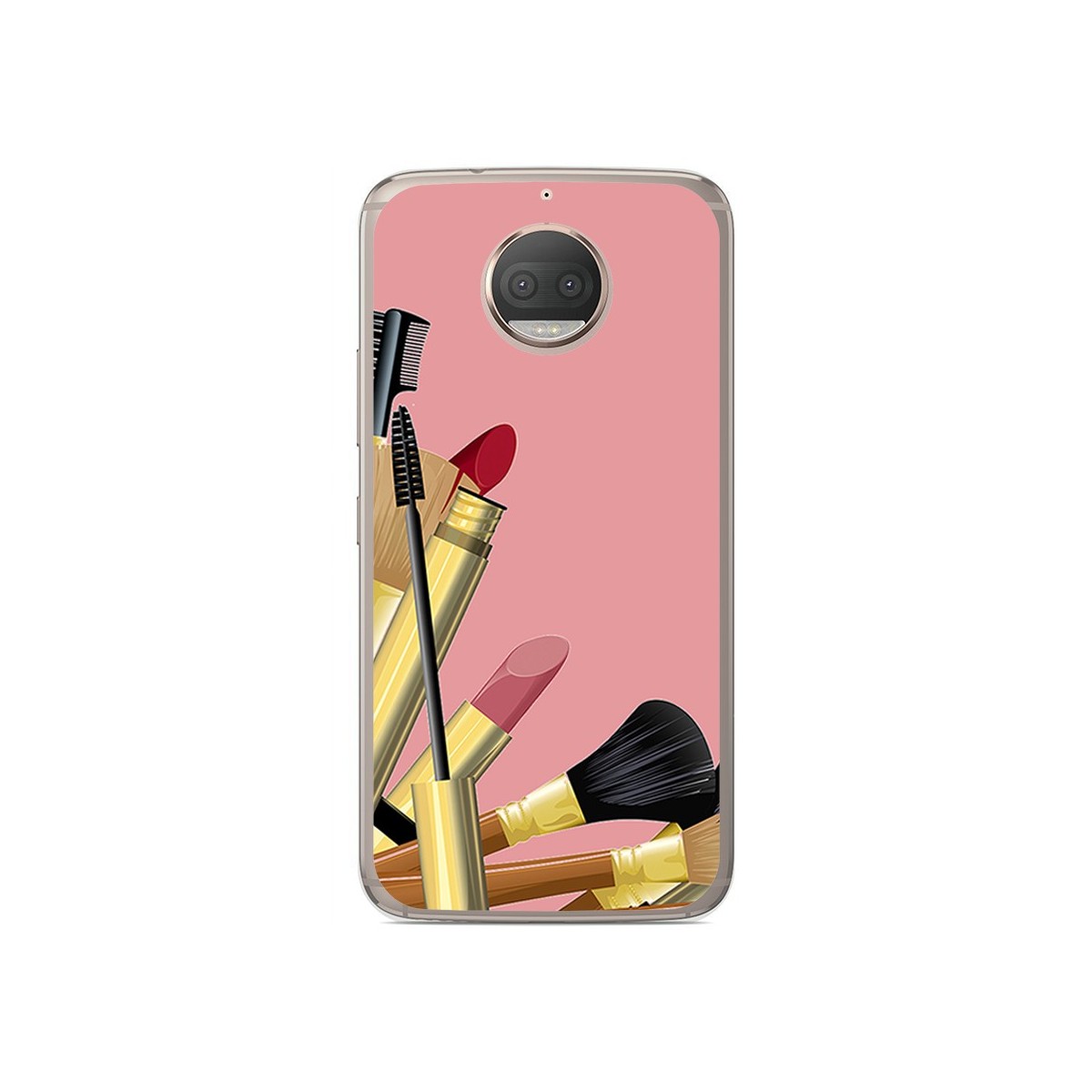 Funda Gel Tpu para Motorola Moto G5S Plus Diseño Brochas Dibujos