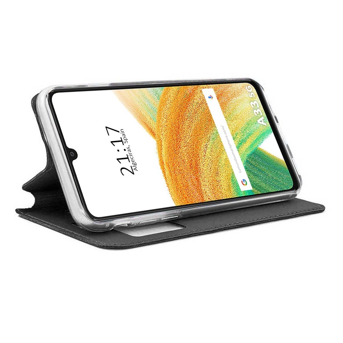Funda Libro Soporte con Ventana para Samsung Galaxy A33 5G color Negra