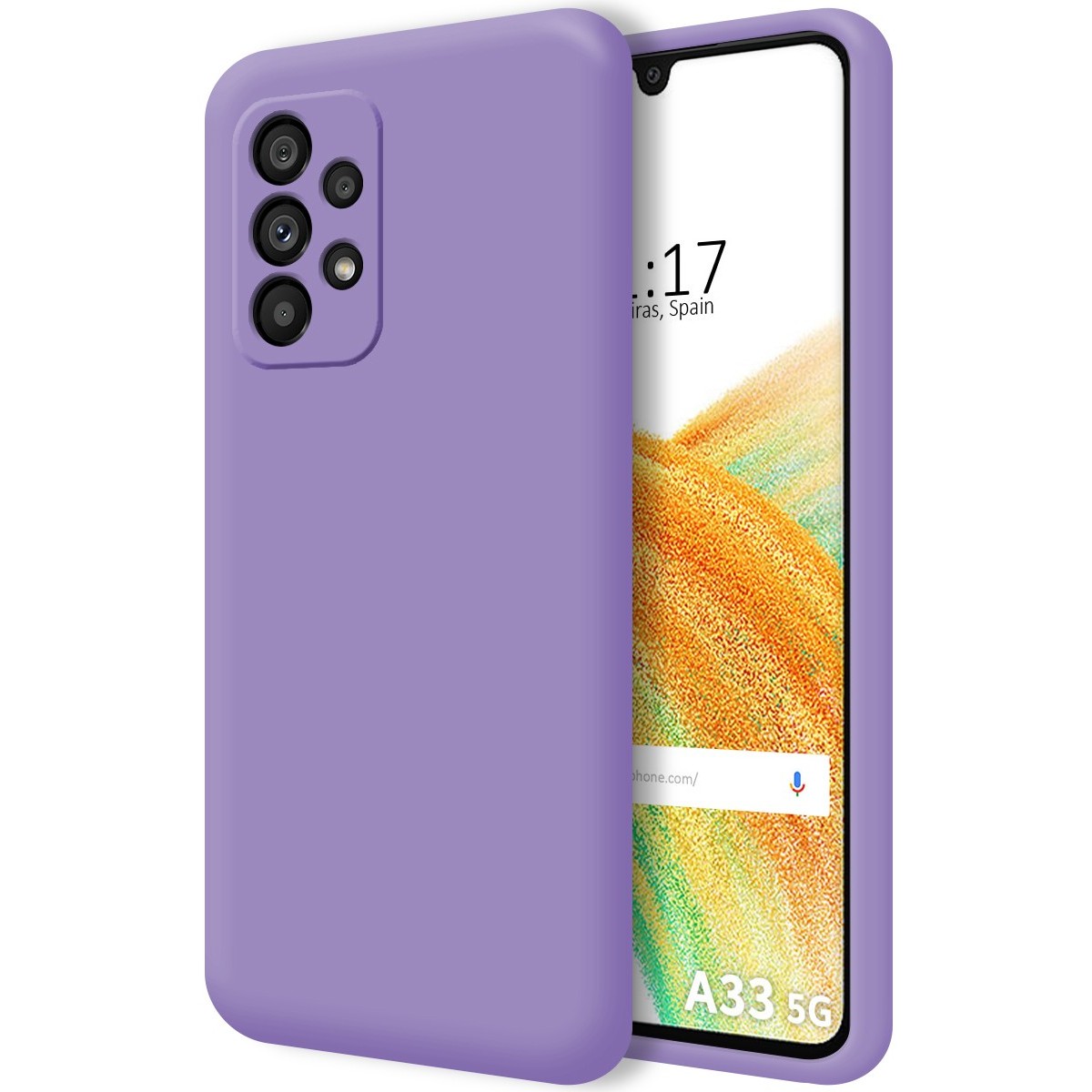 Funda Silicona Líquida Ultra Suave para Samsung Galaxy A33 5G Color Morada