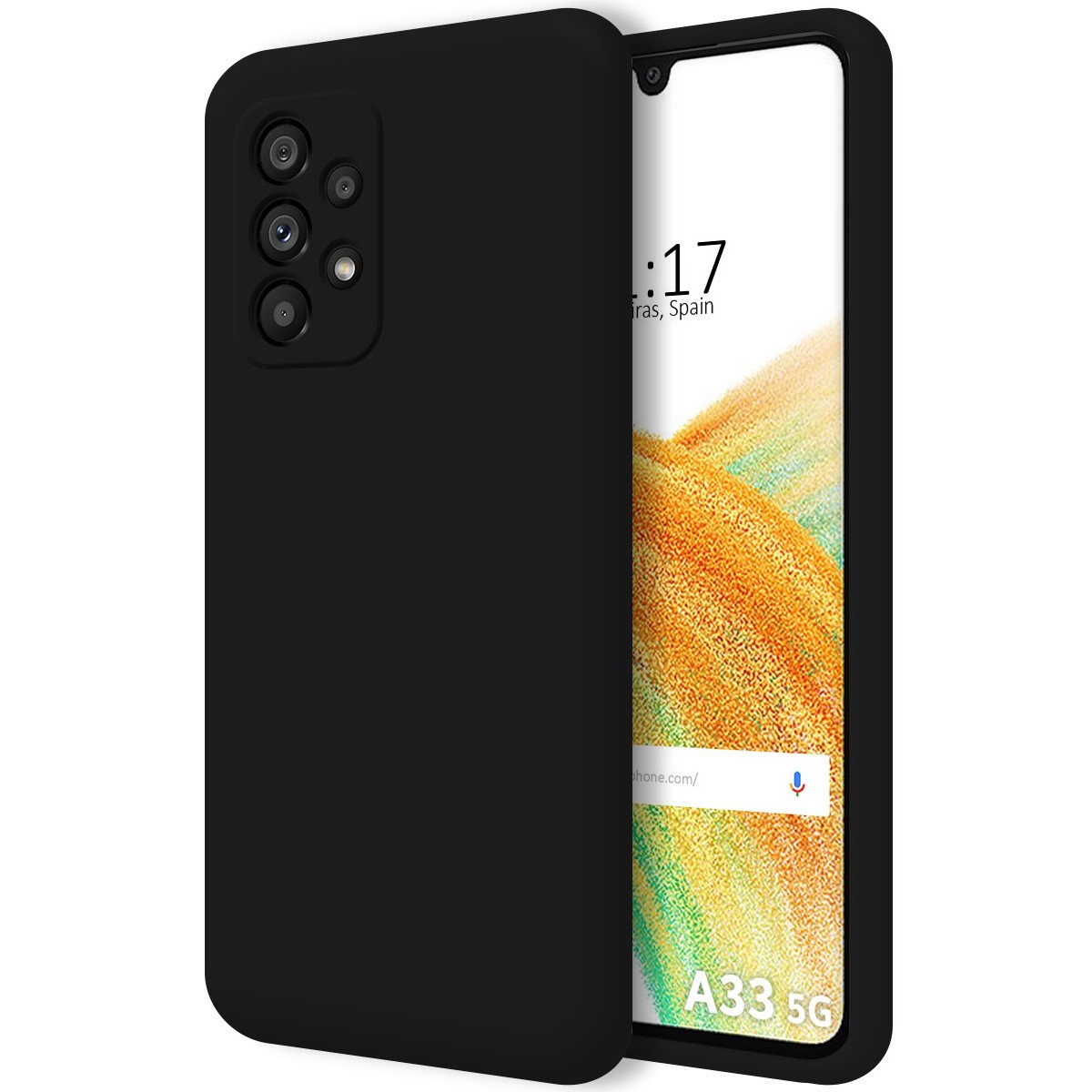 Funda Silicona Líquida Ultra Suave para Samsung Galaxy A33 5G Color Negra