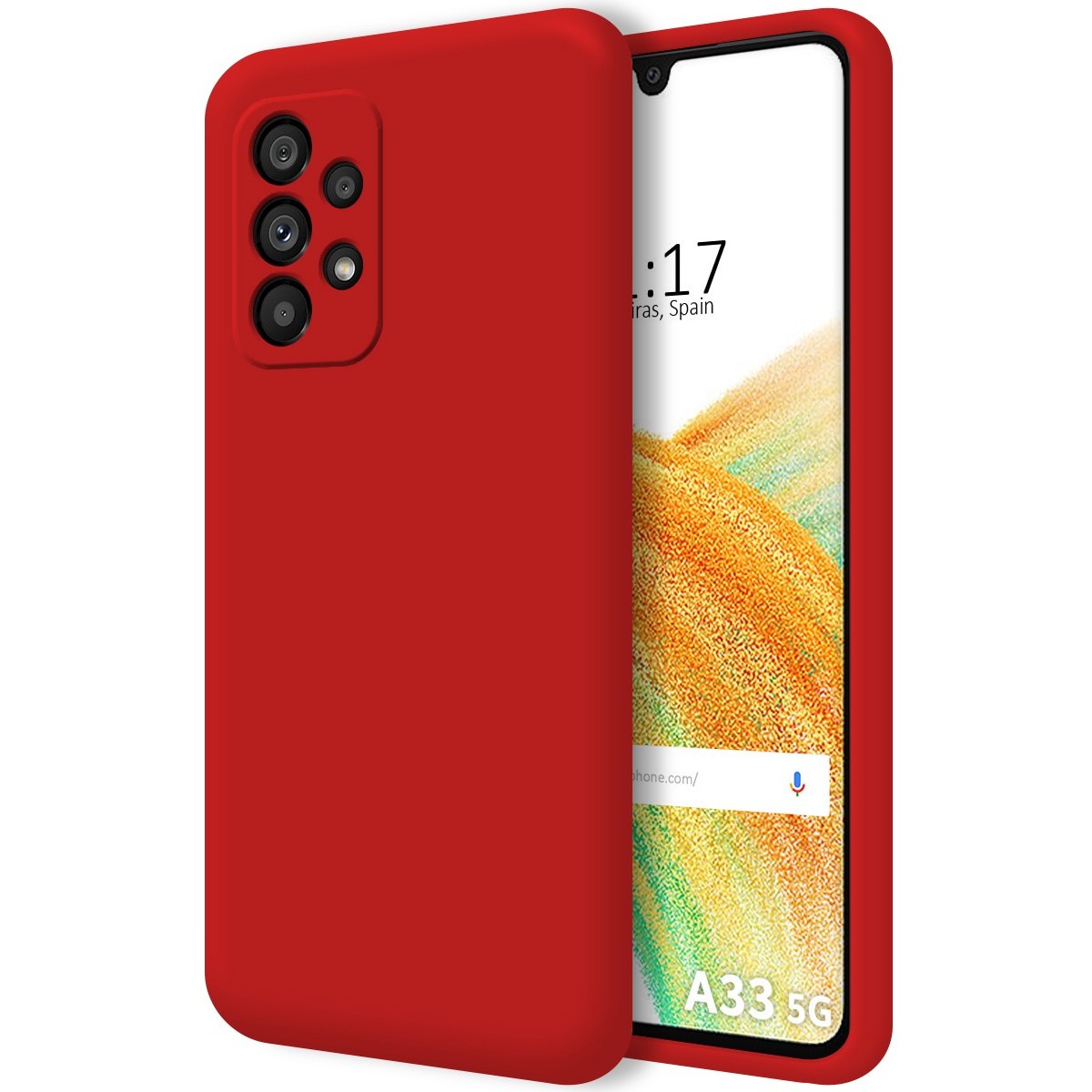 Funda Silicona Líquida Ultra Suave para Samsung Galaxy A33 5G Color Roja