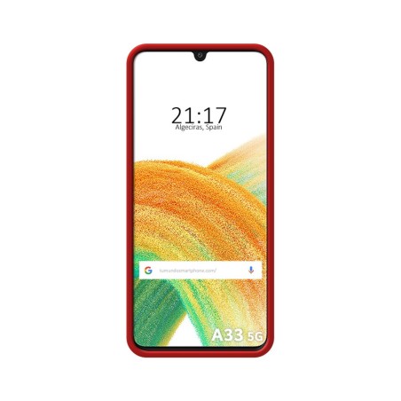 Funda Silicona Líquida Ultra Suave para Samsung Galaxy A33 5G Color Roja