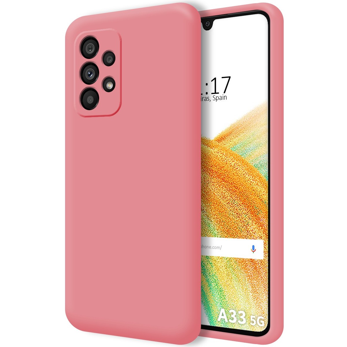 Funda Silicona Líquida Ultra Suave para Samsung Galaxy A33 5G Color Rosa