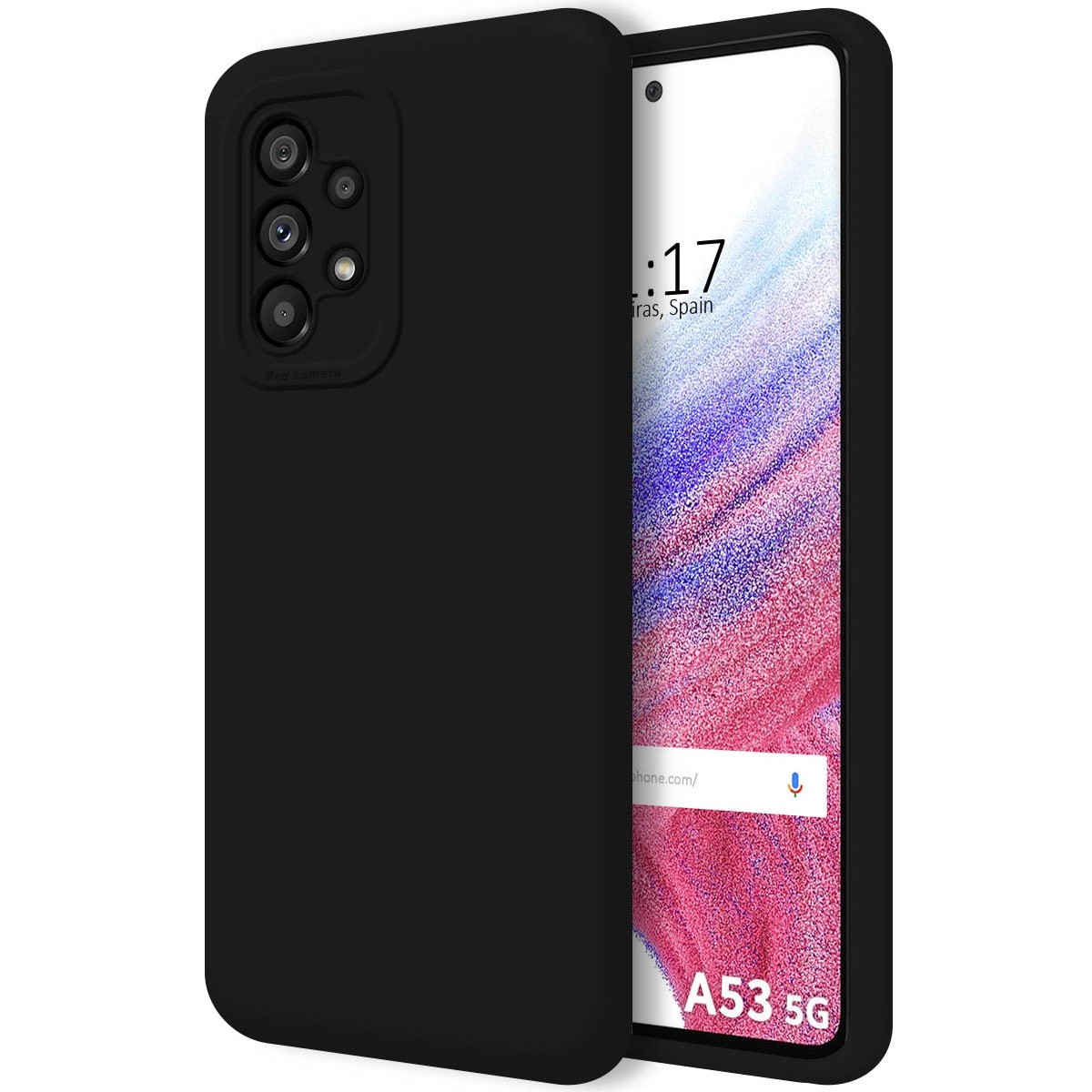 Funda Silicona Líquida Ultra Suave para Samsung Galaxy A53 5G Color Negra