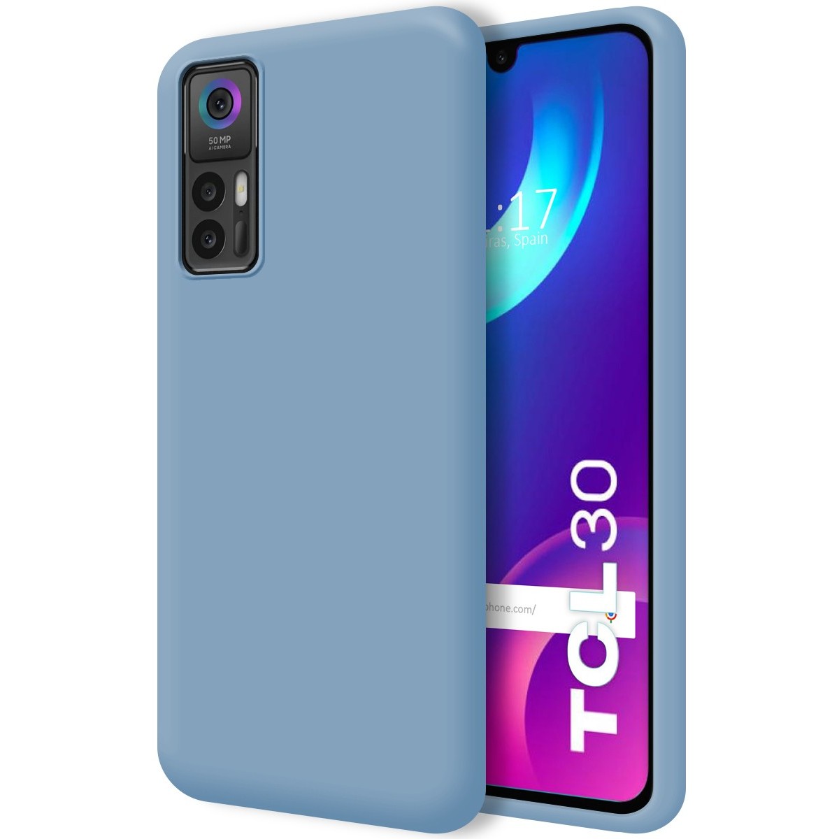 Funda Silicona Líquida Ultra Suave para TCL 30 / 30 5G / 30 Plus Color Azul