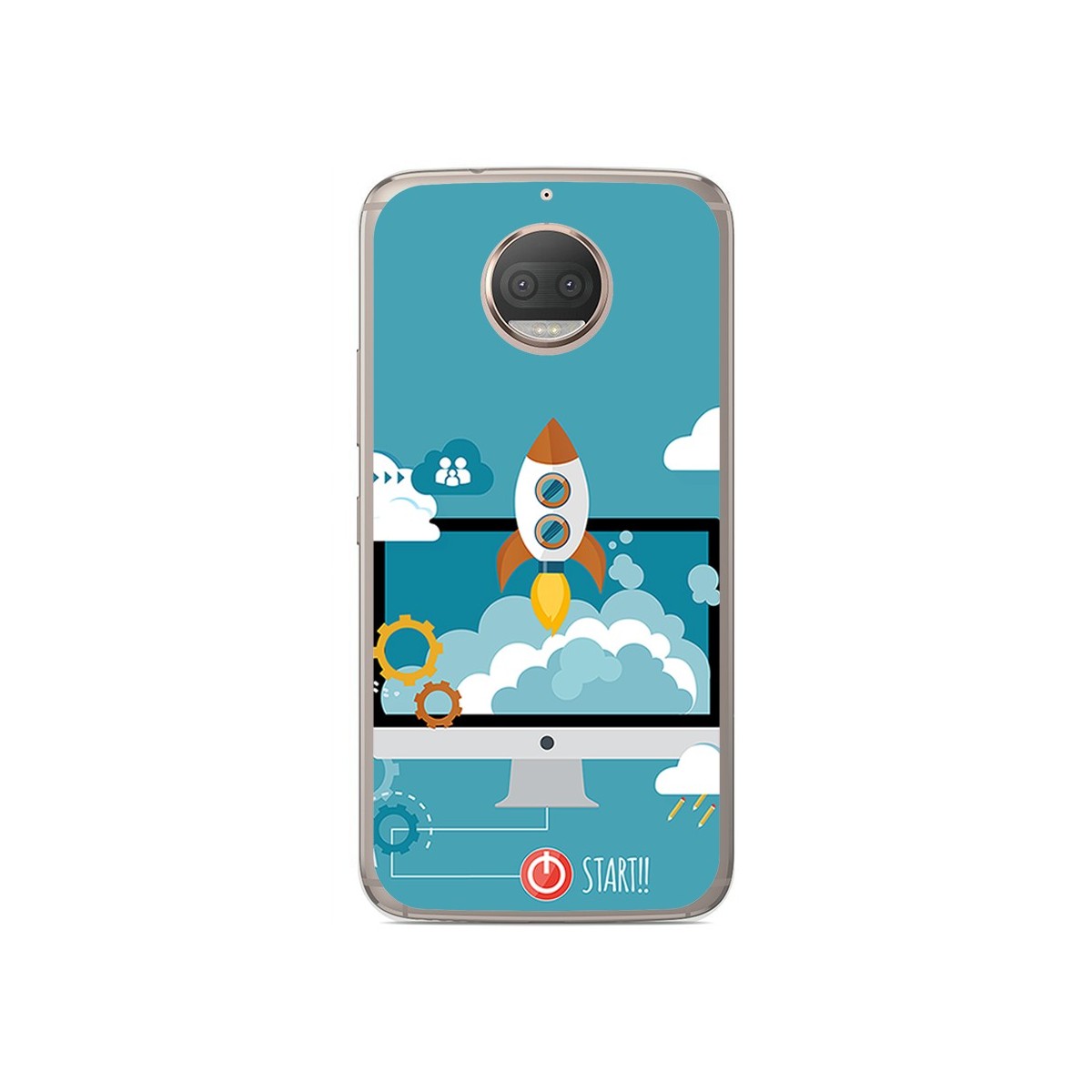 Funda Gel Tpu para Motorola Moto G5S Plus Diseño Cohete Dibujos