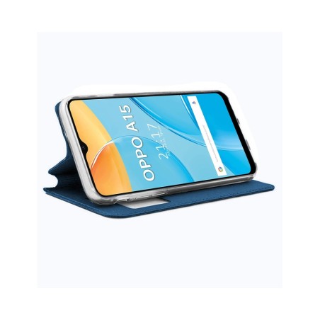 Funda Libro Soporte con Ventana para Oppo A15 color Azul