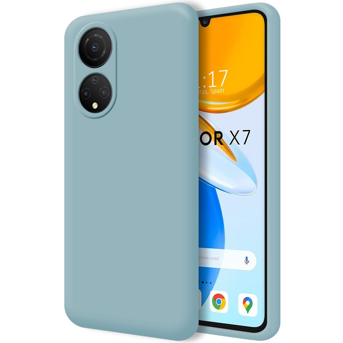 Funda Silicona Líquida Ultra Suave para Huawei Honor X7 color Azul