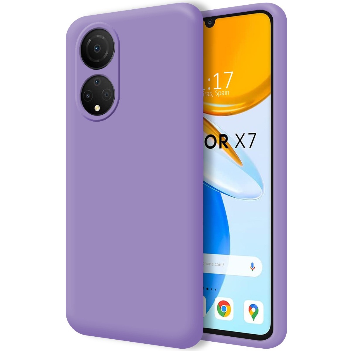 Funda Silicona Líquida Ultra Suave para Huawei Honor X7 color Morada