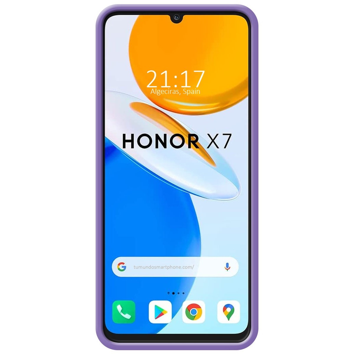 Funda Silicona Líquida Ultra Suave para Huawei Honor X7 color Morada