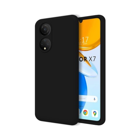 Funda Silicona Líquida Ultra Suave para Huawei Honor X7 color Negra