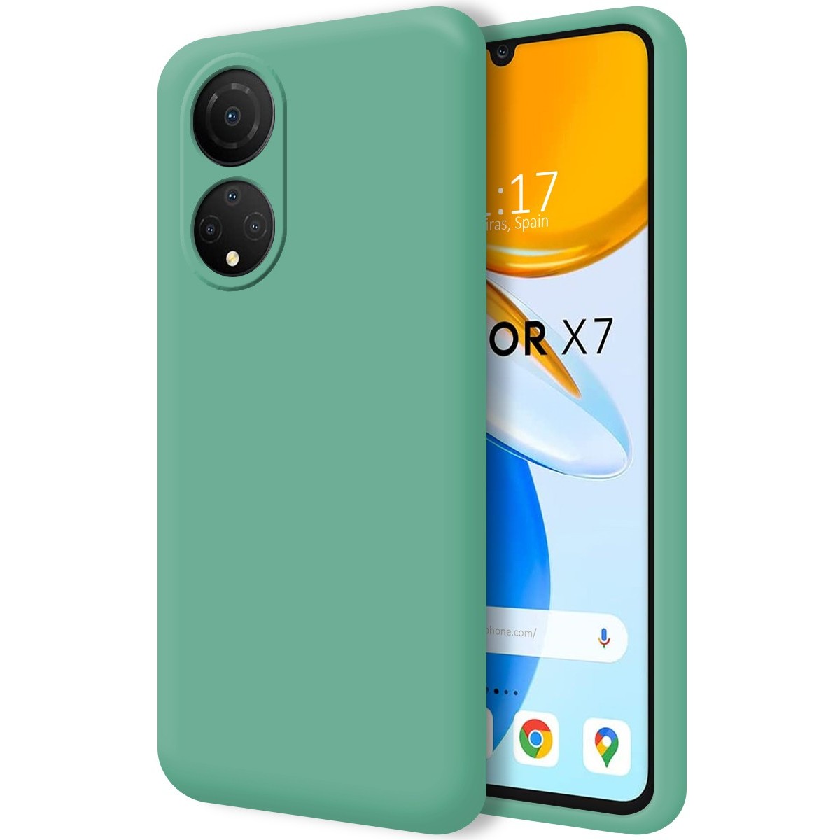 Funda Silicona Líquida Ultra Suave para Huawei Honor X7 color Verde