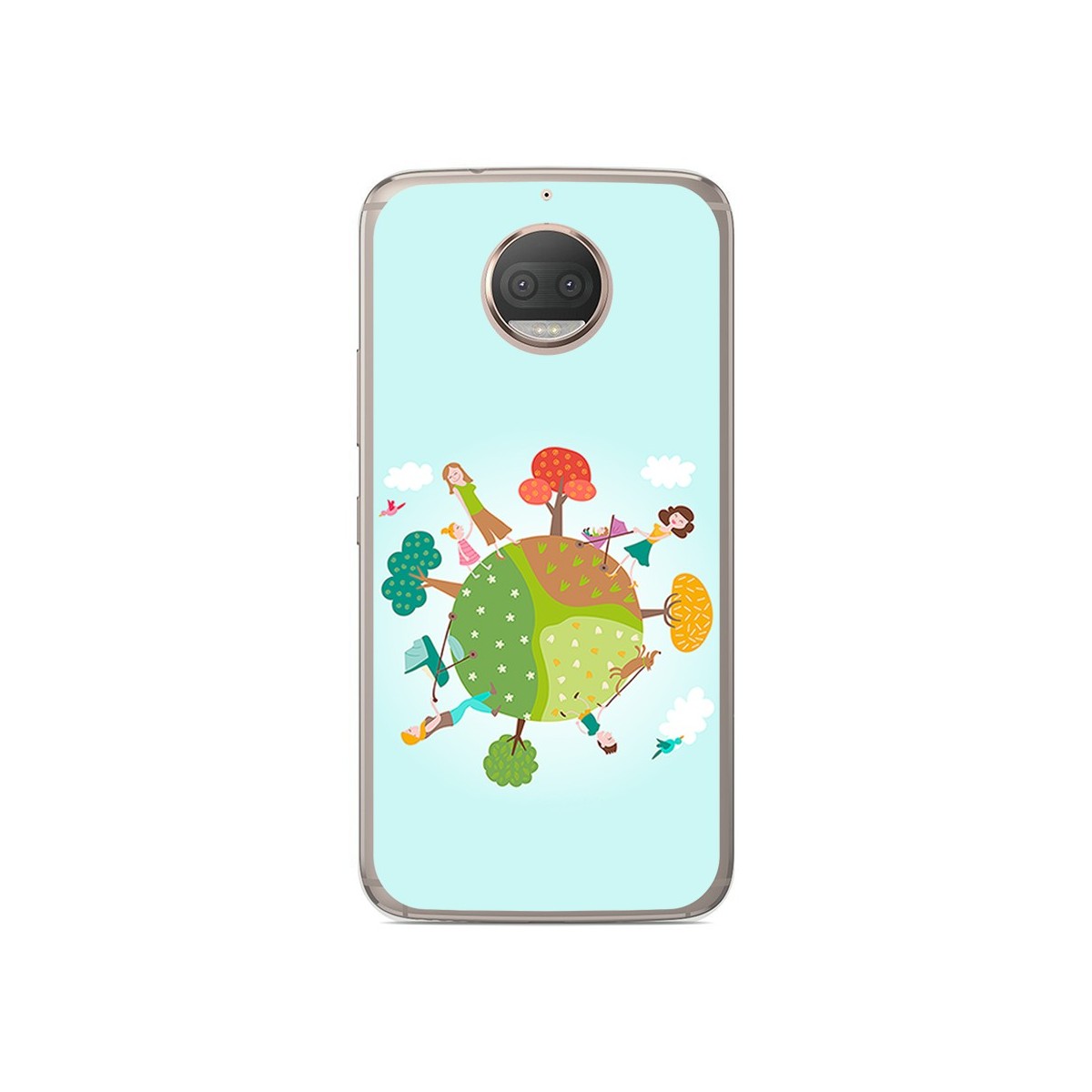 Funda Gel Tpu para Motorola Moto G5S Plus Diseño Familia Dibujos