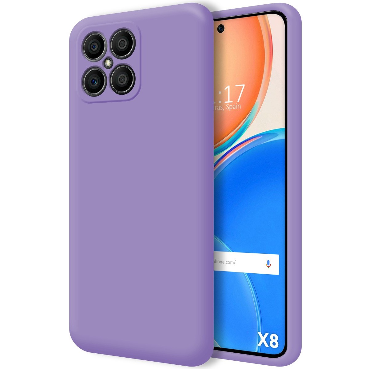 Funda Silicona Líquida Ultra Suave para Huawei Honor X8 color Morada